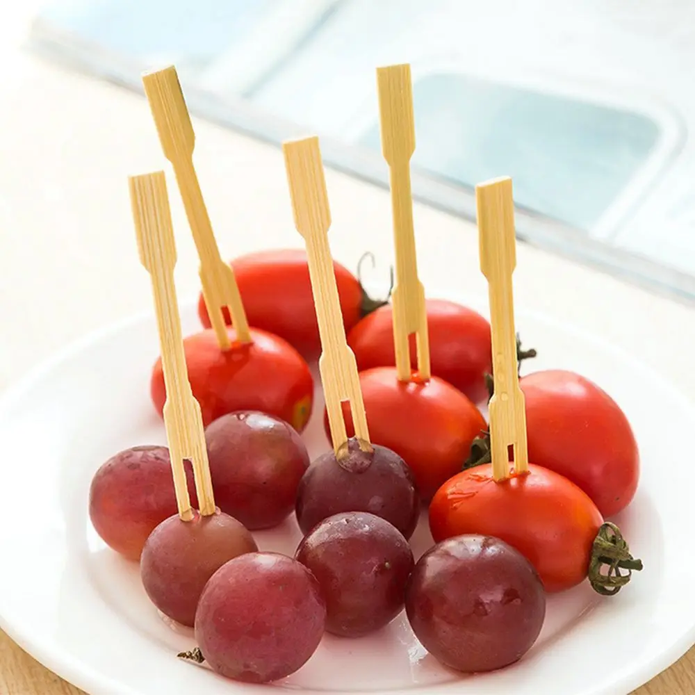 

Appetizer Useful Drink Dessert Utensil Picks Food Wooden Skewers Disposable Bamboo Party Fruit Forks