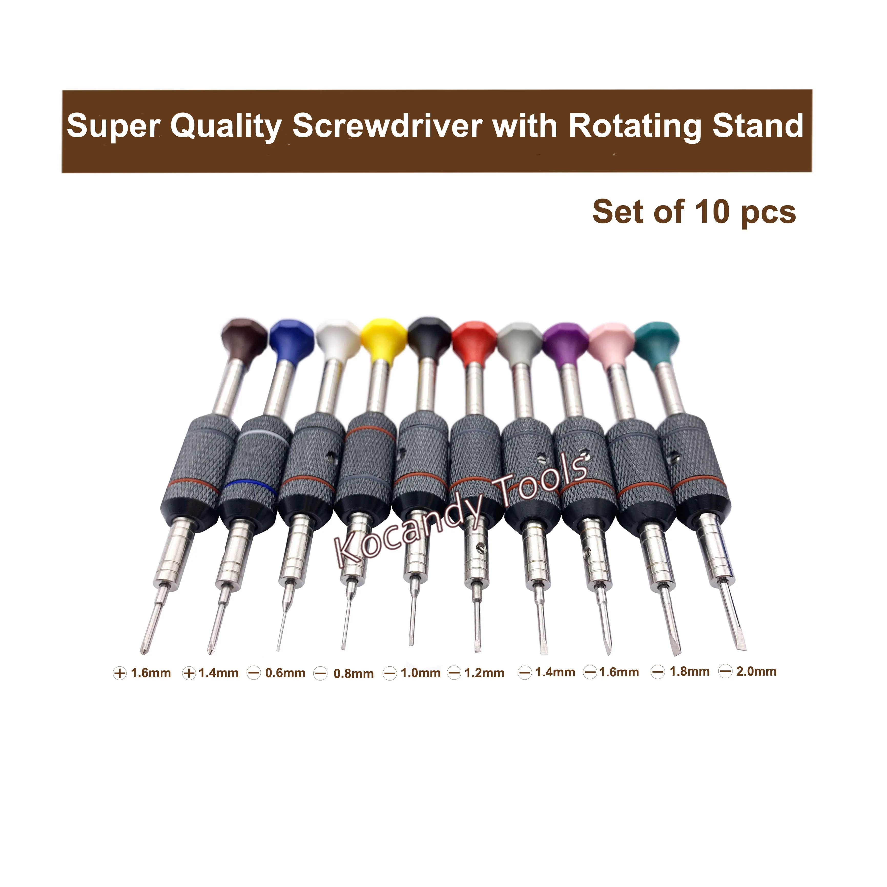 10 pcs Watch Screwdriver Set With Rotating Stand Base Professional with Super Quality Watch Repairing Tools for Watchmakers