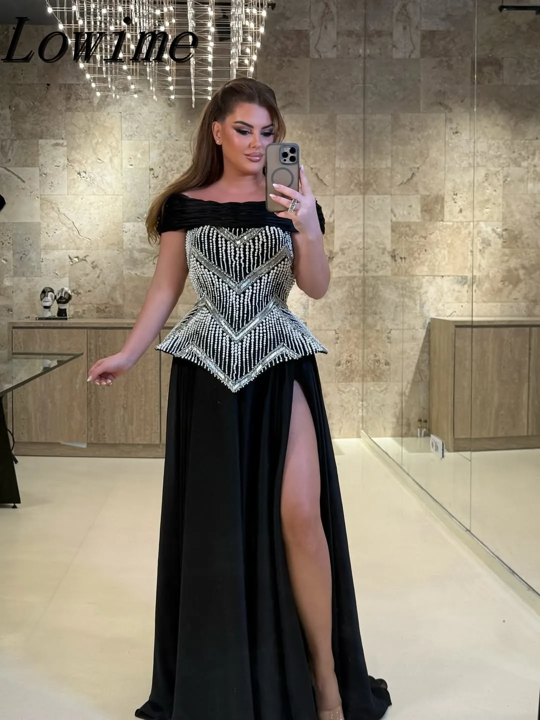 

Черный корсет без бретелек, вечерние платья трапециевидной формы с белым жемчугом, украшенные индивидуальными модными свадебными мероприятиями, вечерние платья