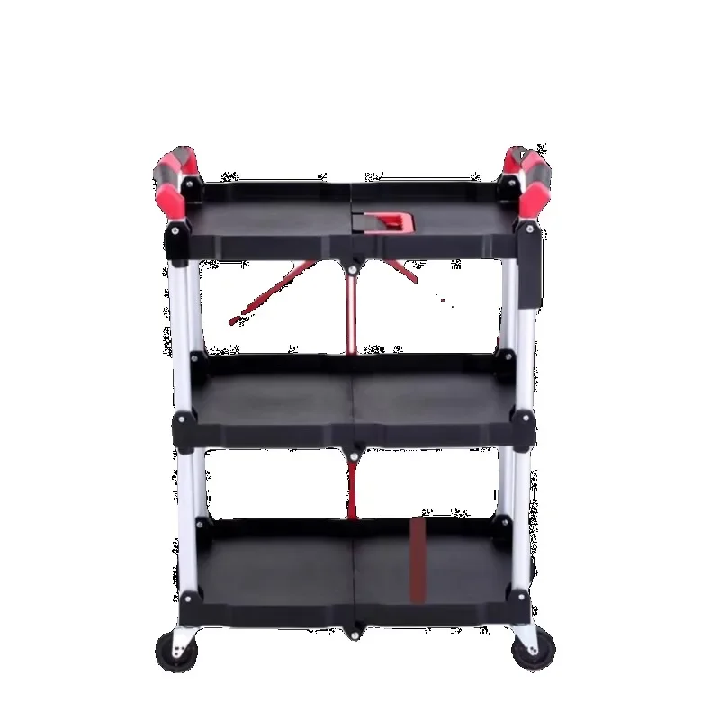 

Universal folding portable three-layer trolley family dining car auto repair tool car stall outdoor camping trolley