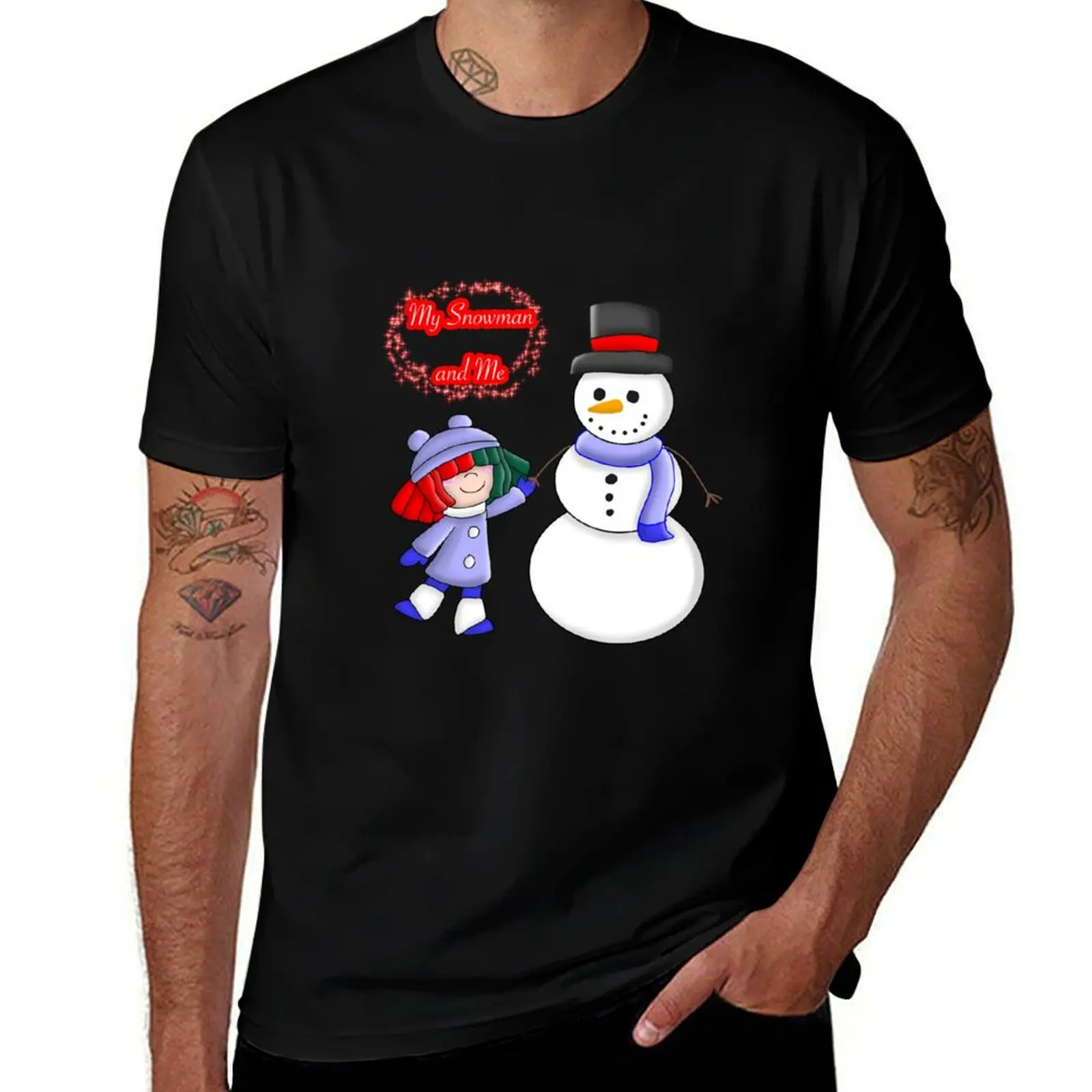 

My Snowman and Me T-Shirt sweat Man t-shirt quick drying designer shirts clothing for men