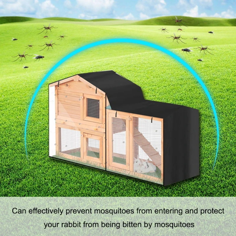 Copertura per conigliera Coperture termiche durevoli 210D Copertura per gabbia per animali domestici con finestra appuntita da