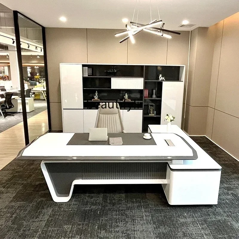 z.Painted desk manager boss table light luxury fashion president table office furniture combination