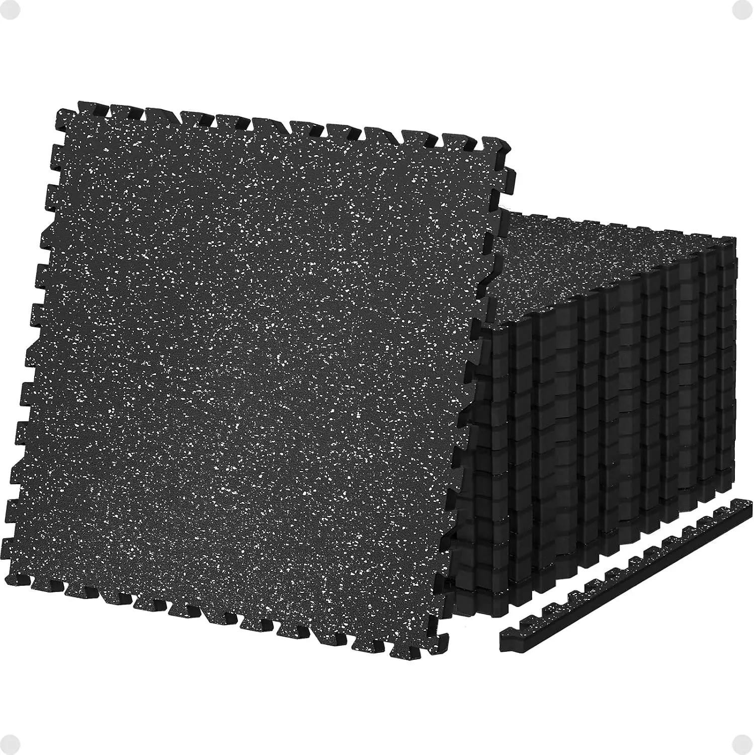 Equipment Mats Exercise Flooring Foam Rubber Tiles Home Gym Workout Interlocking Heavy Duty Black White