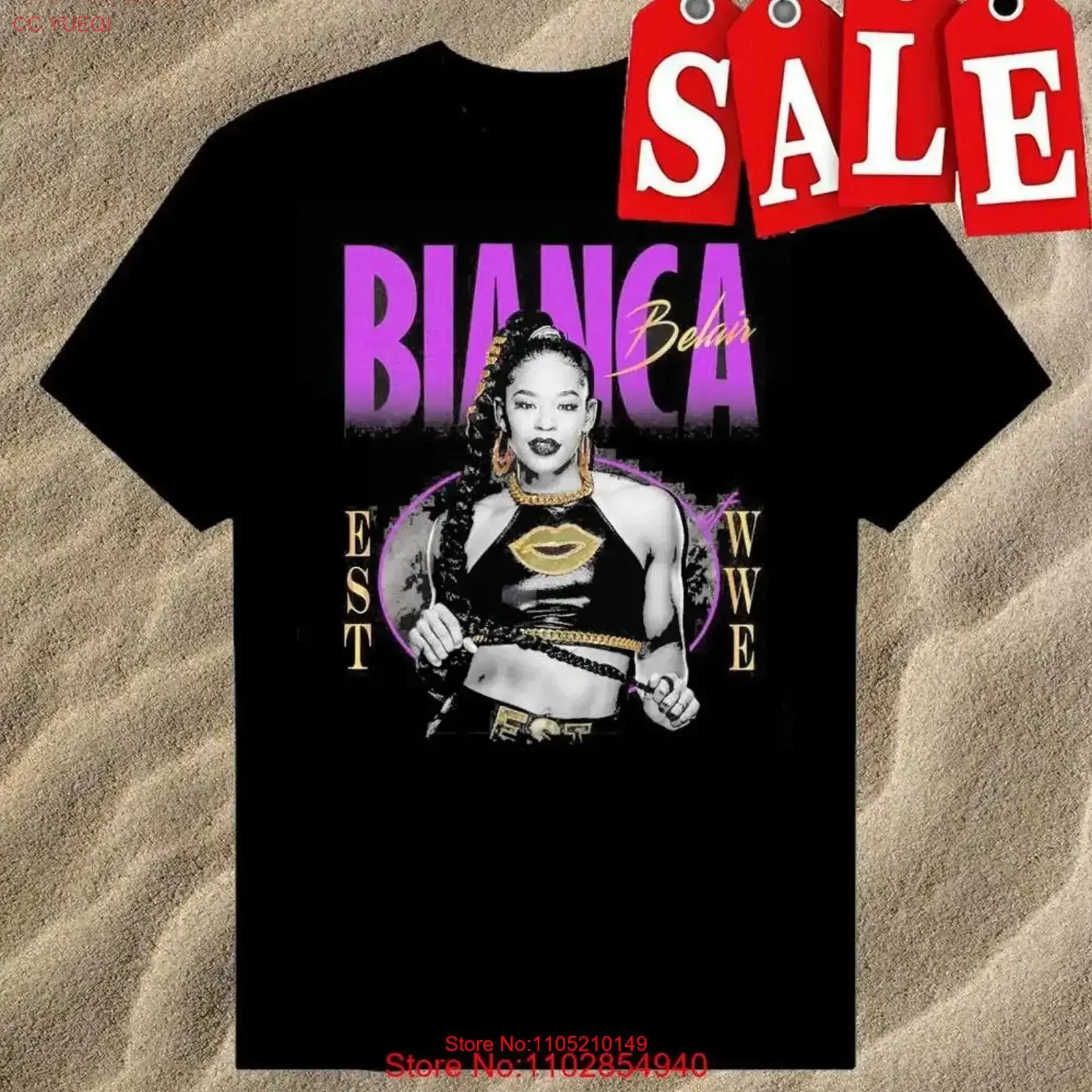 Bianca Belair algodón desgastado todas las tallas S a 5Xl camiseta V670 vintage lavado suave Casual Unisex streetwear cómodo elegante