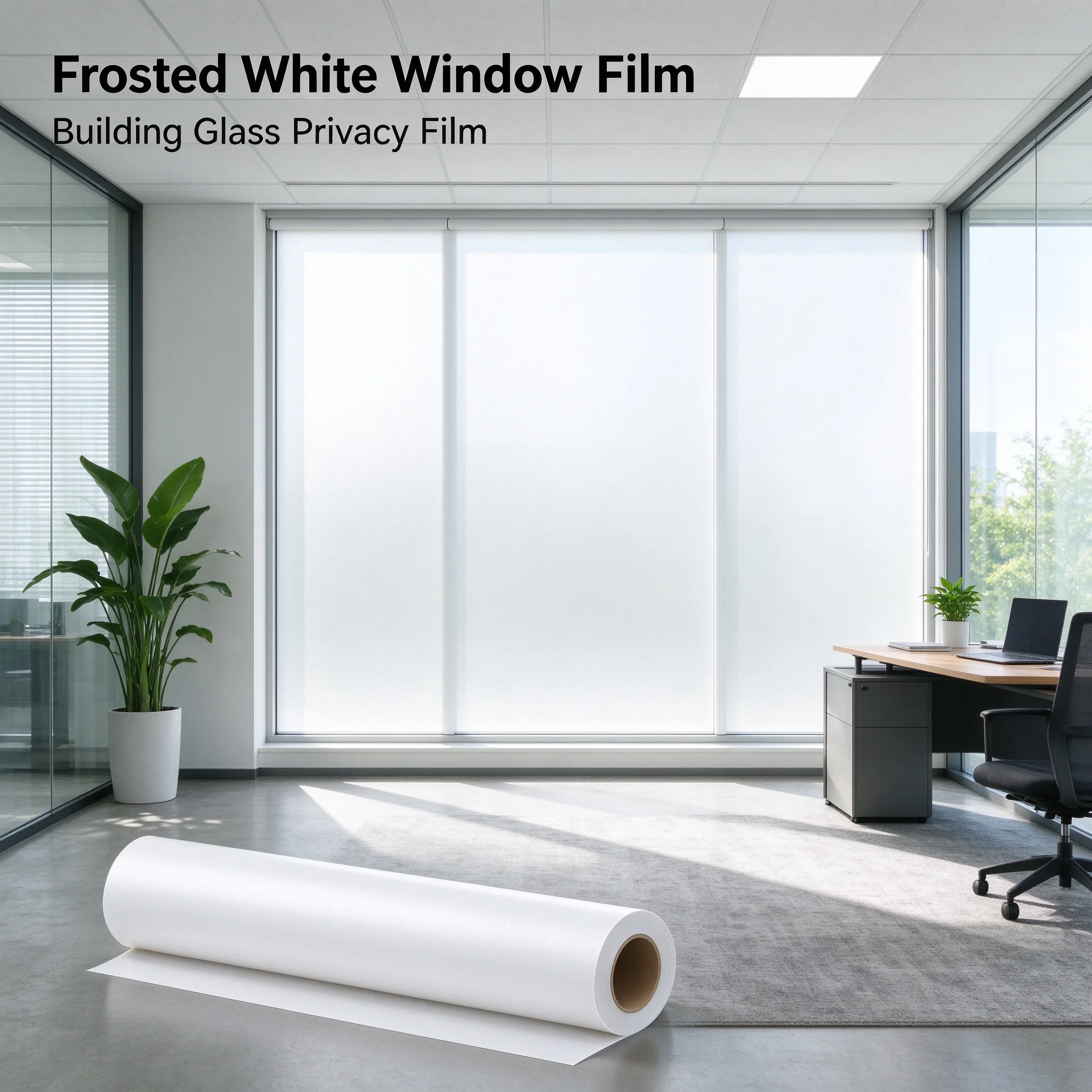 Easy DIY Install PET Window Film Roll One Way Privacy Anti Glare Heat Insulation Block Light for Indoor Home Office Car