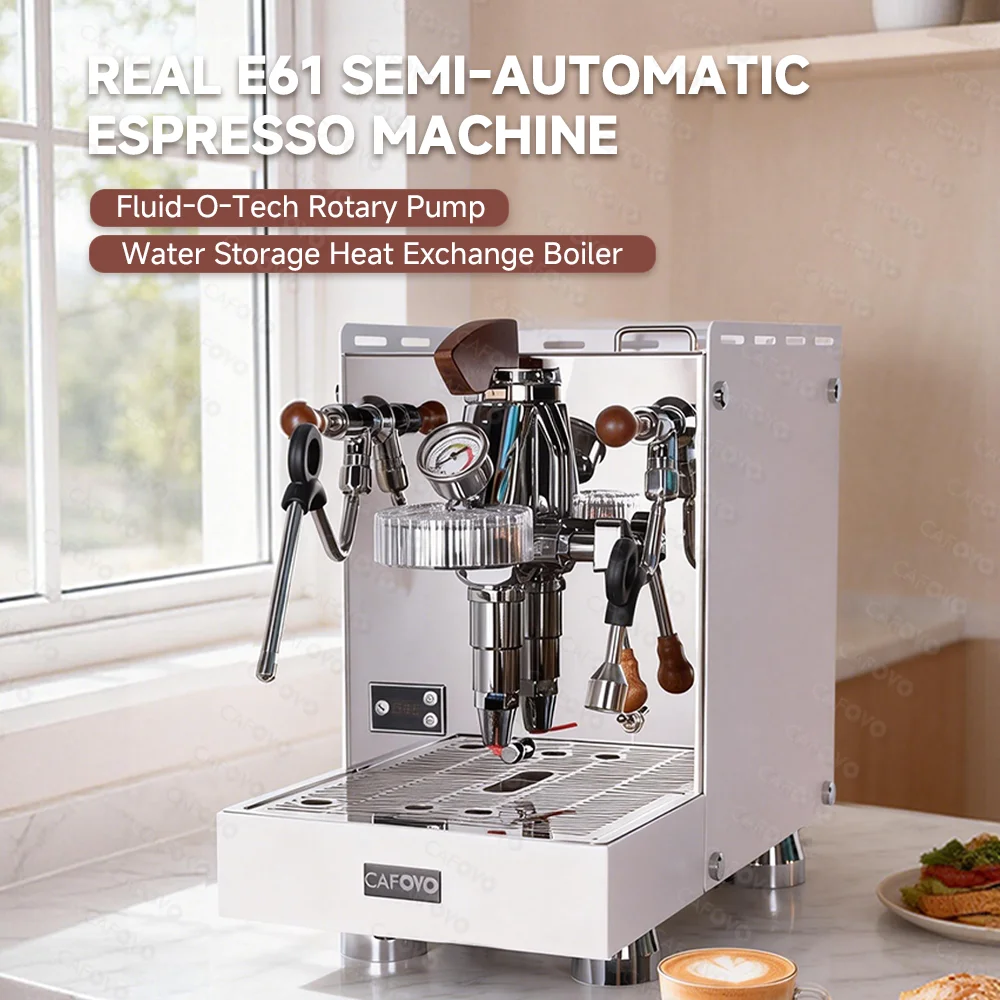 

Коммерческая эспрессо-машина CAFOVO E124 9 бар с группой E61, роторным насосом, теплообменным бойлером и регулируемым рычагом давления