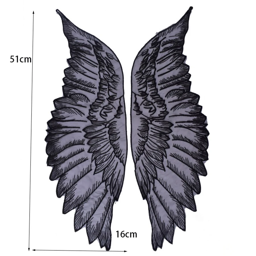 1 Pair Angel Wings Feather Patches Applique for Clothes Garment Dress Decoration Sewing Craft DIY Accessory