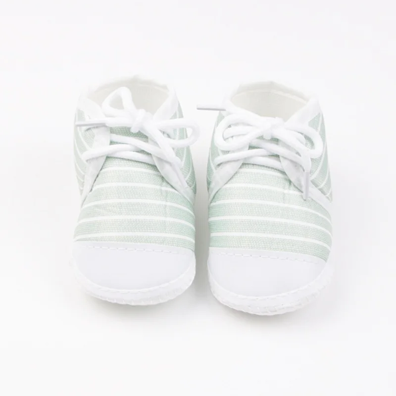 Stylish Spring & Autumn Baby Shoes: Striped Korean Style Soft Sole Canvas Footwear (0-8 Months)