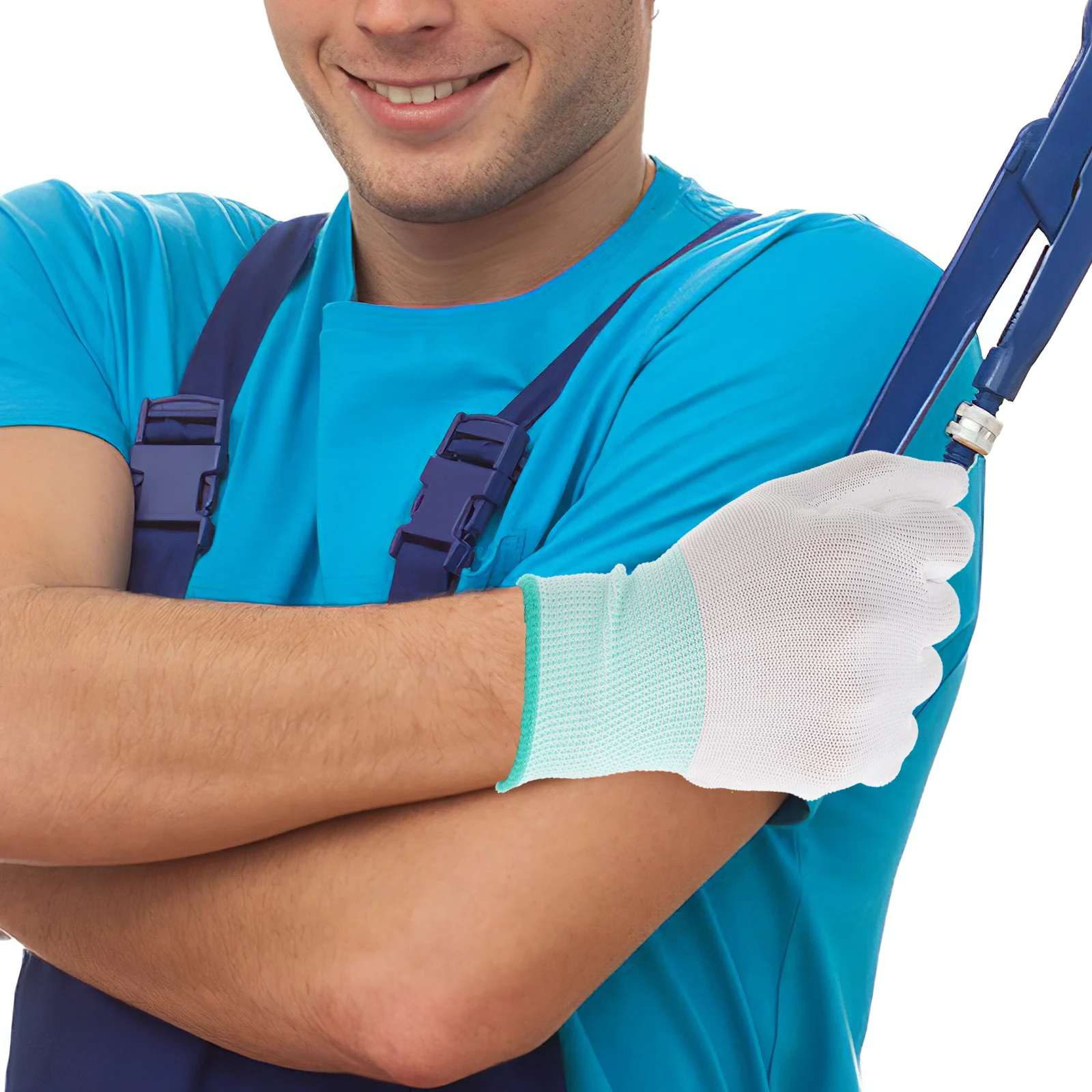 

12Pcs PU Coated Anti-Static Gloves Nylon Work Safety Electrician Mechanics Pc Building Reusable Mechanic Gloves