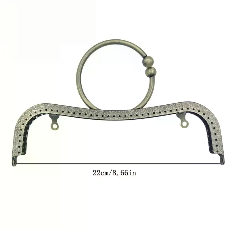 1Pcs Bag Accessory 22cm Metal Purse Frame Kiss Clasp Lock Ring Handle M Shape For DIY Bag Handle