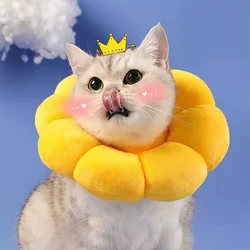 Adjustable Cat Recovery Collar Cute Solar Flower Neck Cone After Surgery
