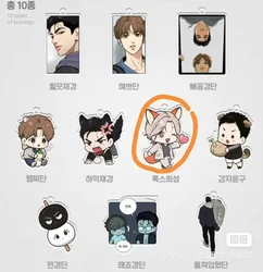 Korean BL Manhwa Jinx Anime Keychain Joo Jaekyung Kim Dan Acrylic Key Chain Bag Pendent Decor Q Version Cartoon Accessories Gift