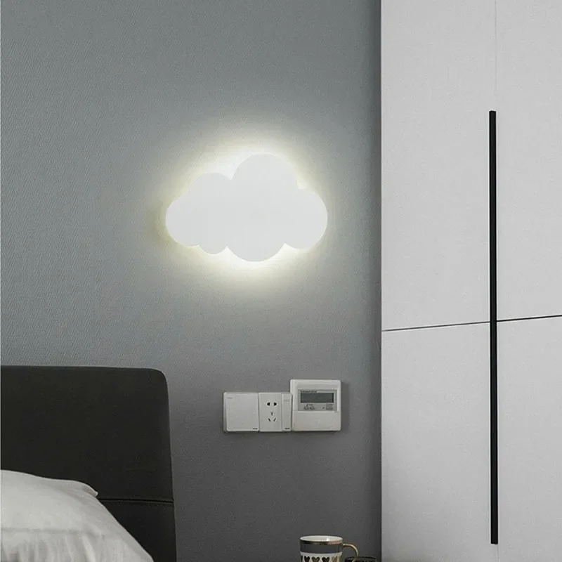 Imagem -04 - Nordic Cloud Design Led Lâmpada de Parede Decoração Interior Acrílico Luzes Sconce Lâmpadas Kids Bedside Quarto das Crianças