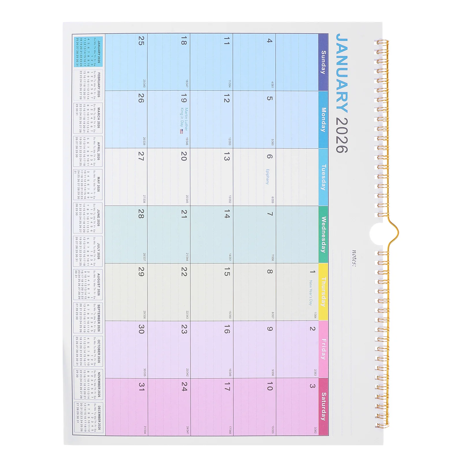 

Wall Calendar Hanging Spiral Binding Jan 2026 to June 2027 European Vintage Style 18 Month Planner Office Home Family Organizer
