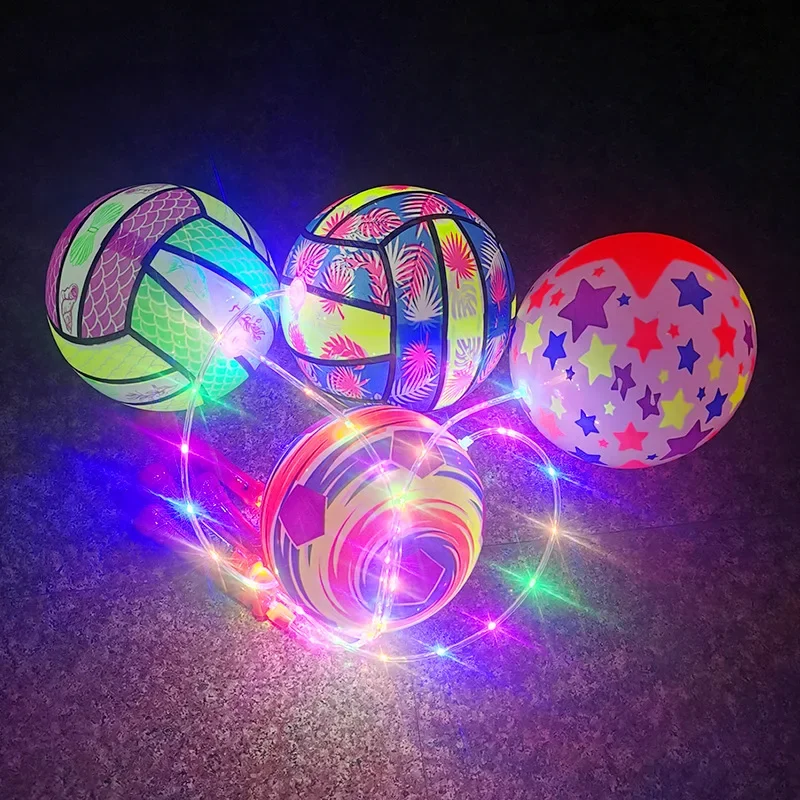 Pelota inflable que rebota iluminada, columpio intermitente, pelota de Fitness, juguete divertido al aire libre para niños, juegos de fiesta y juegos, 1-10 Uds.
