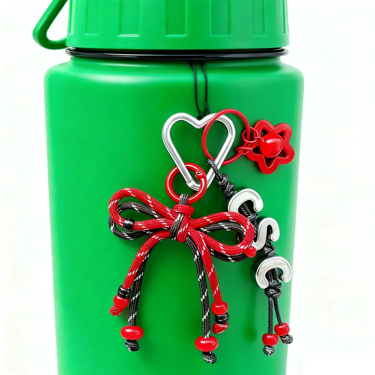 Personalized Handmade Braided Rope Bow Star Bell Keychain