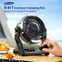 KINSCOTER New Outdoor Camping Fan 10000mAh Desk Fan Ceiling Fan Multifunctional Air Circulator Fan LED Lighting Power Bank Timer