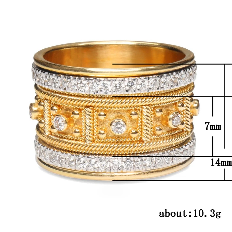 Fashion Retro Pattern Rhinestone Inlaid Ring Luxury Jewlery Rings for Women Boho Wedding Engagement Party Whole Sale