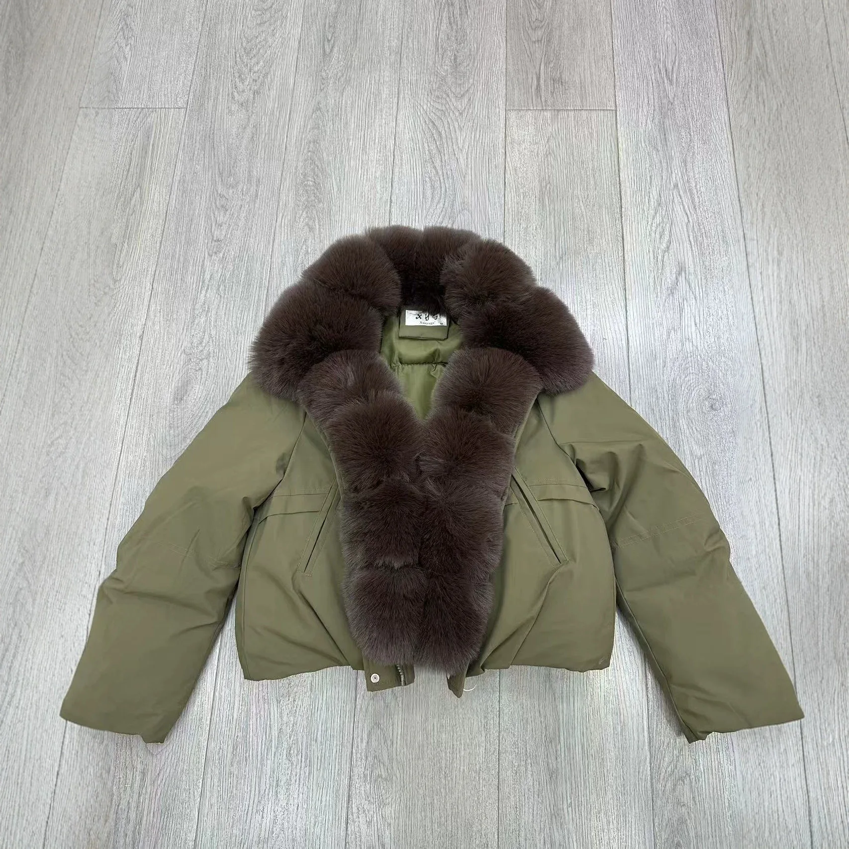 2026 Detachable Faux Fur Collar Short Parka Winter Jackets Women Elegant Loose Cotton Padded Outerwear Warm Women Coats