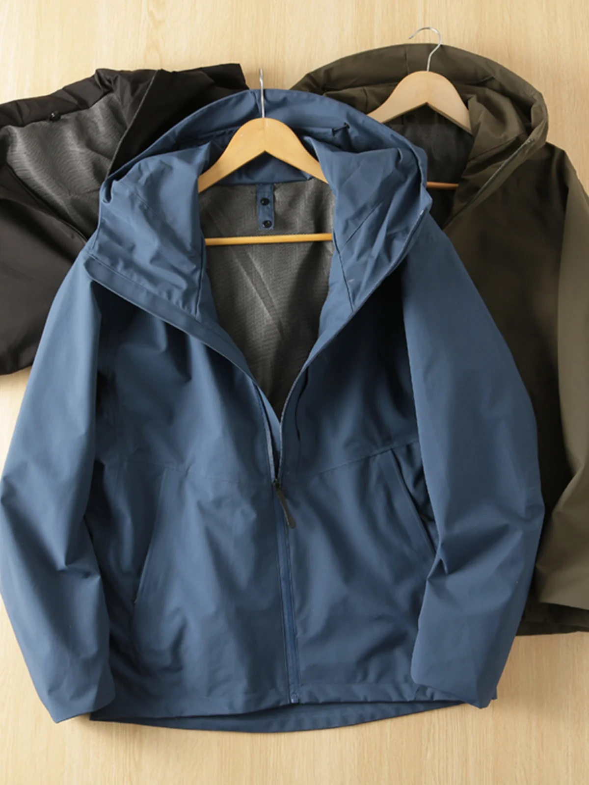 

Men's Outdoor Windproof Durable Waterproof Hooded Jaet Casual Loose Fit Spring Autumn Faion Urban Sle Long Sve Coat