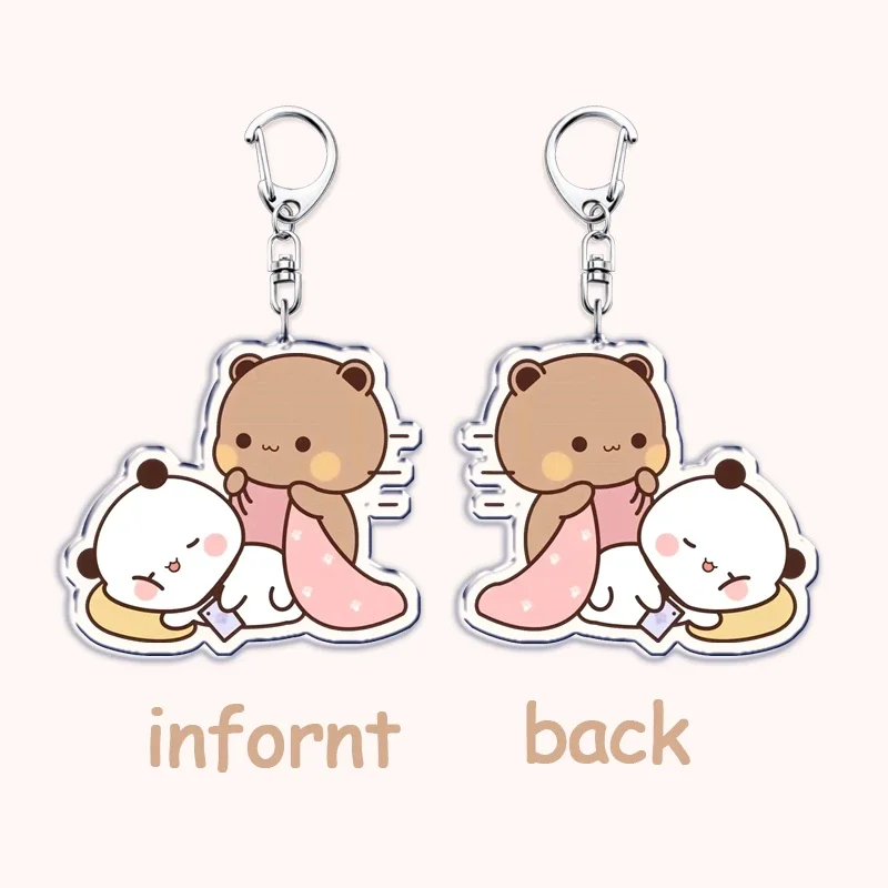 Urocze Bubu jedzą breloki Dudu para zakochanych Grey Bear Panda Yier brelok dla torba na akcesoria prezenty dla zakochanych fanów biżuterii