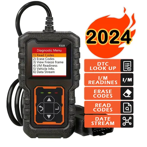 자동차 OBD2 스캐너 진단 도구 코드 리더, 자동차 전압 테스터 엔진 오류 코드 스캐너, 충전 테스터 진단 도구 V318