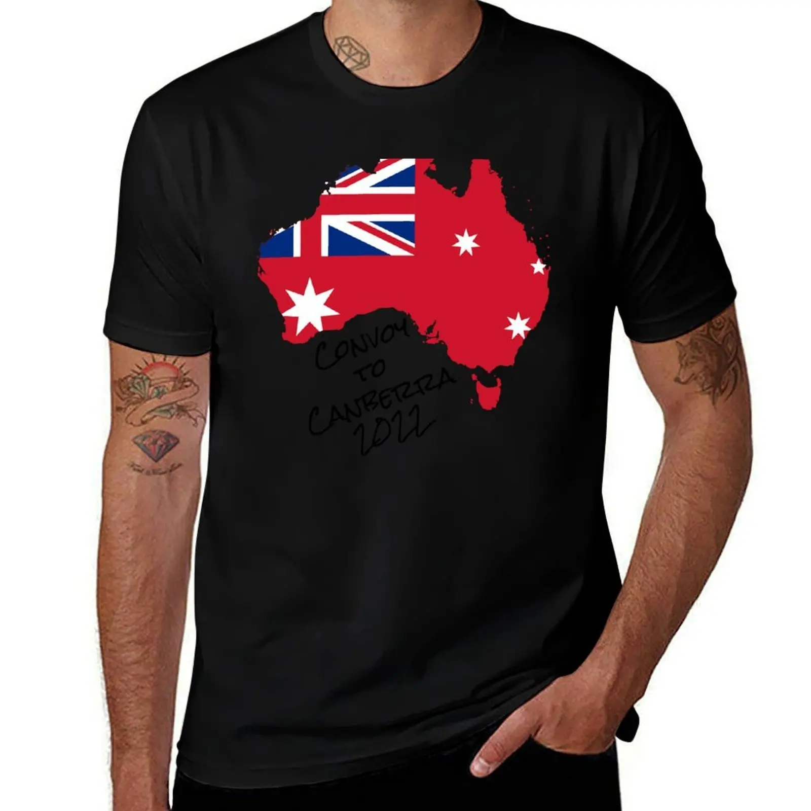 Convoy To Canberra 2022 (black text) T-Shirt Casual Holiday Short Sleeve Tee T-Shirt