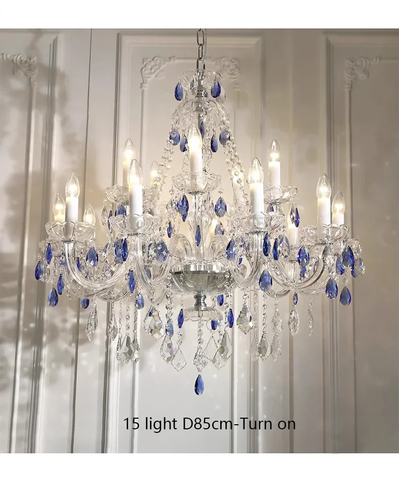 European K9 Crystal Chandelier Living Room Candle E27