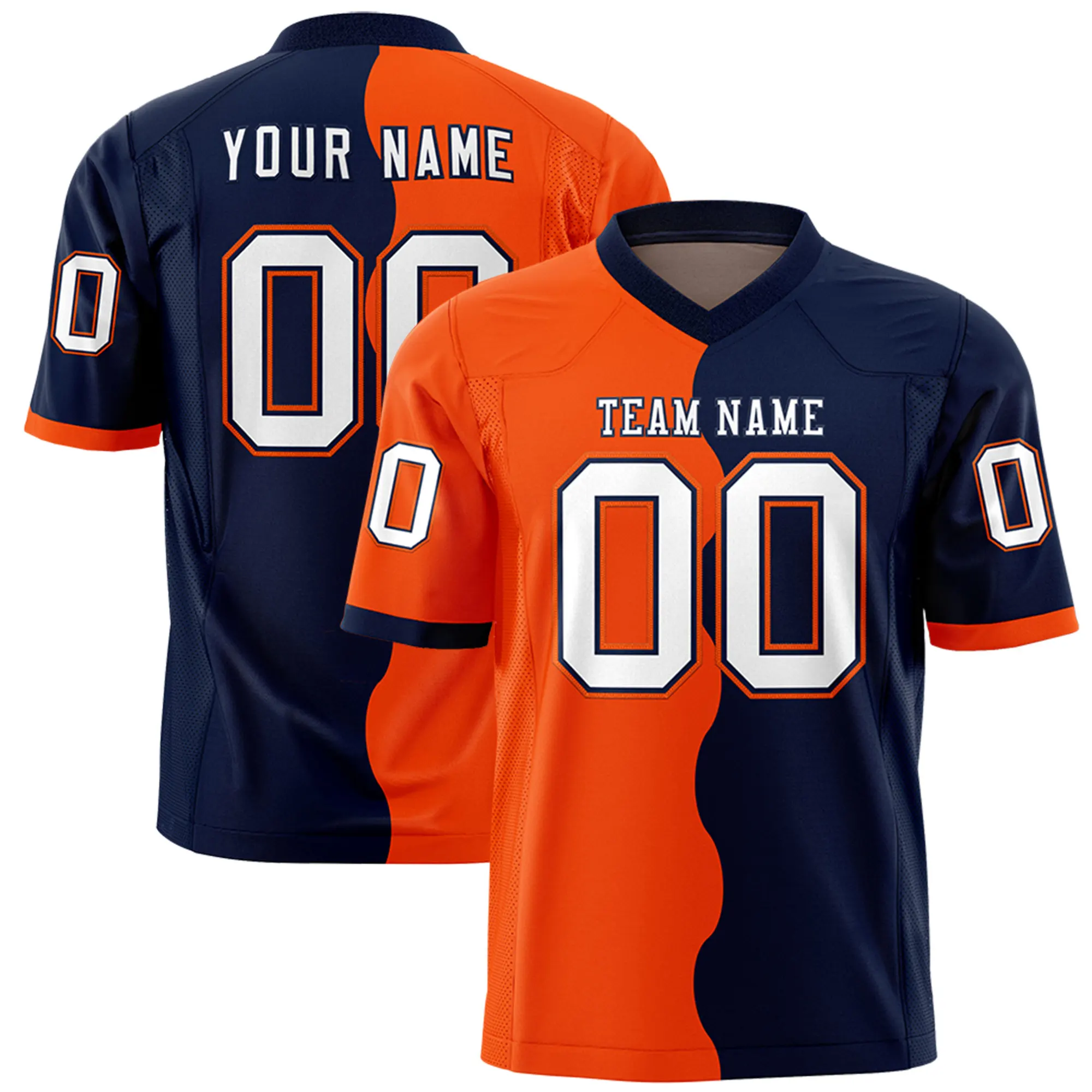 

Personalized Football Jersey Printed Letter Number Football Split Tee Shirt Athletic Uniform Big Size