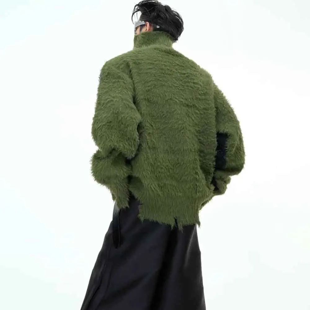 Мужской осенний свитер с цветными блоками, свитер с жемчугом в виде змеи, трикотаж, уличная одежда, модный молодежный универсальный топ, мужская одежда 2025