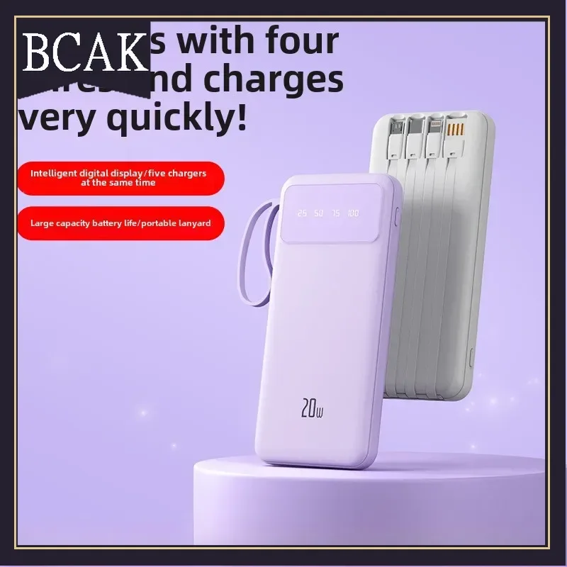 أحضر كابلك الخاص، بنك طاقة مريح بقدرة 20000 مللي أمبير في الساعة، مزود طاقة متنقل ذو سعة كبيرة وشحن سريع هدية BCAK لهاتف Iphone