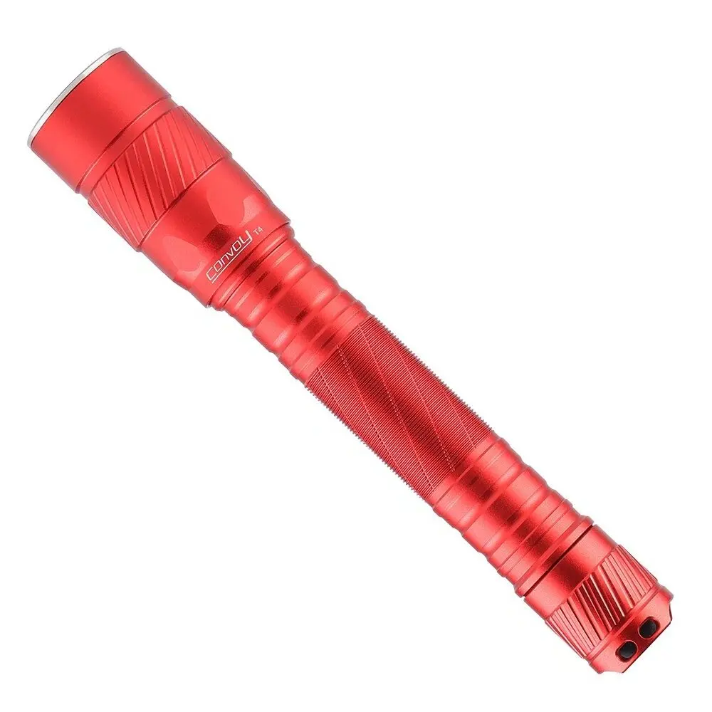 Convoy Red T4 with SST20 Flashlight Need 2*AA 2*14500 Battery 13 Groups Linterna Led Mini Flash Light Fishing Lanterna Latarka