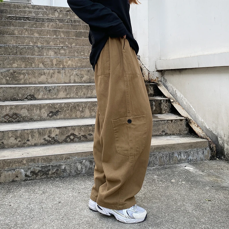 Cargo Pants Men American Retro Multi Pockets Loose All-match Full Length High Street Handsome Fashion Autumn Harajuku Students