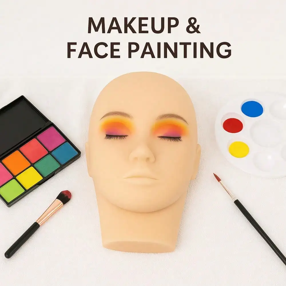 

Силиконовая голова манекена для ресниц | Многоразовая головка для практики макияжа для наращивания ресниц и тренировки красоты