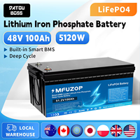 DATOUBOSS 48V LiFePO4 Battery 100Ah 5120W Lithium Iron Phosphate Battery Built-in BMS For Solar Boat Outdoor NoTax Fast Shipping