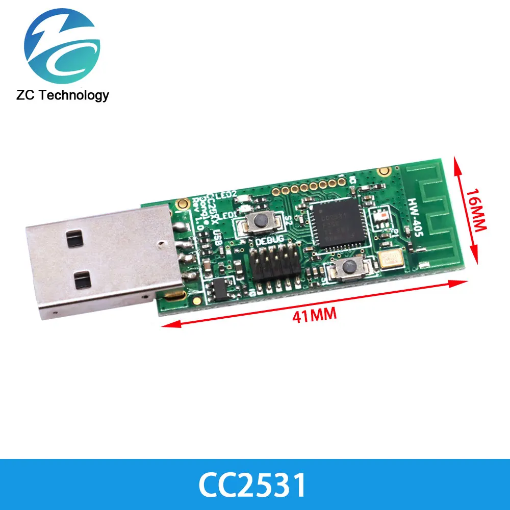 Wireless Zigbee CC2531 CC2540 Sniffer Bare Board Packet Protocol Analyzer Module USB Interface Dongle Capture Packet Module