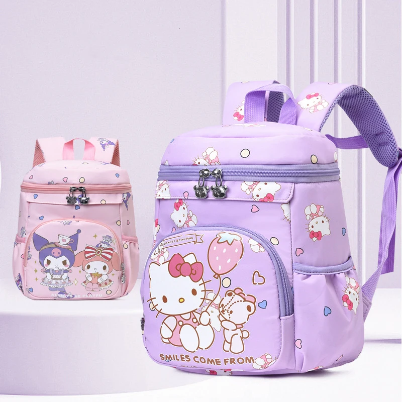 Sanrio Children'S Schoolbag Hello Kitty My Melody Kuromi Cinnamoroll Boys Girls Kindergarten Backpack School Bags Kids Gift