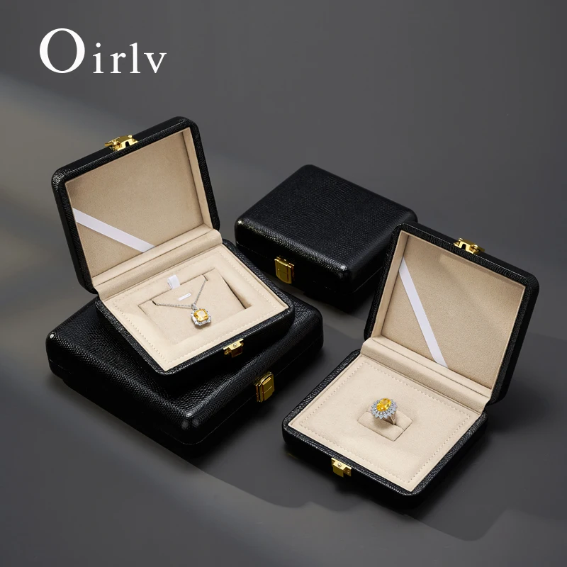 Orilv High End Leather Jewelry Box Light Luxury Ring Necklace Display Storage Box Jewelry Display Packaging Box Ladies' Gift Box