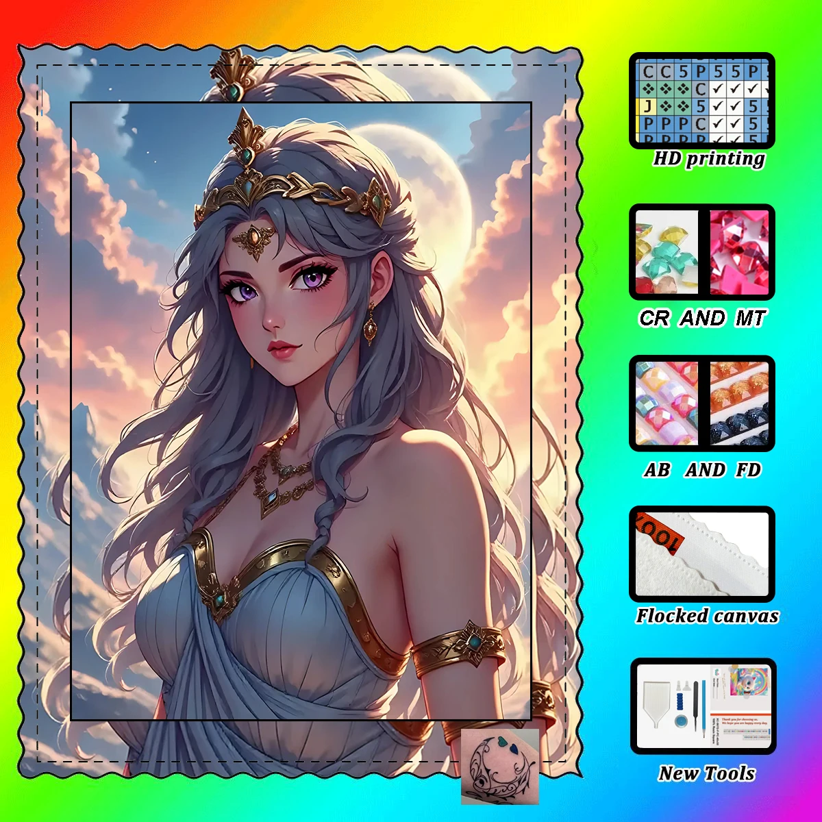 

【Maff Padial DIAMOND ART】The Goddess of Sunlight and Moonlight Resin Diamond AB Diamond Crystal Diamond Fairy Dust Diamond