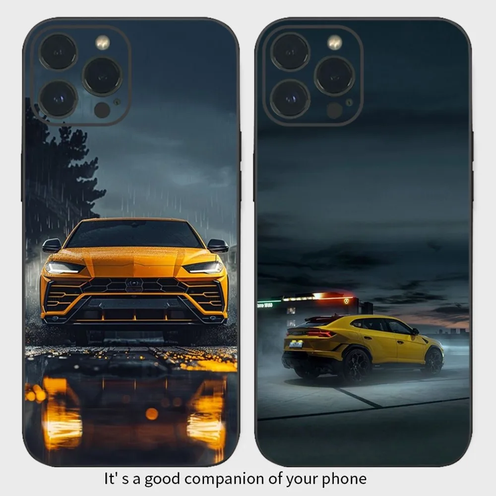 Yellow Urus-S SUV Cool Phone Case  For iPhone16 15 14 13 12 Mini 11 Pro XS Max X XR SE5 6 7 8 Plus Soft Silicone Cover