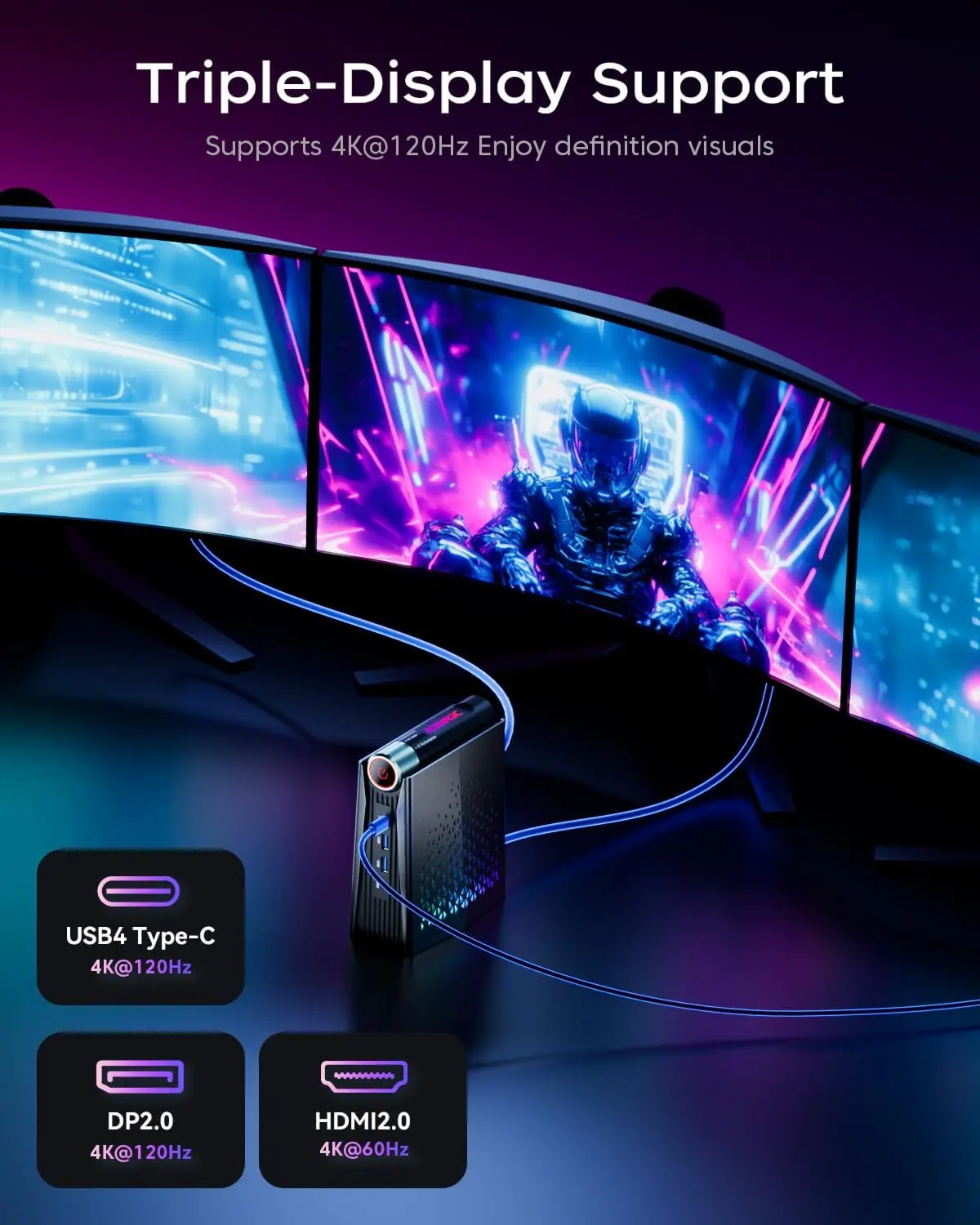 KAMRUI Mini PC S3A AMD Ryzen 7 5825U 16GB DDR4 512GB M.2 SSD 3200Mhz Wifi6 BT5.2 4KUHD RGB Light Mini Desktop Computer Gaming PC