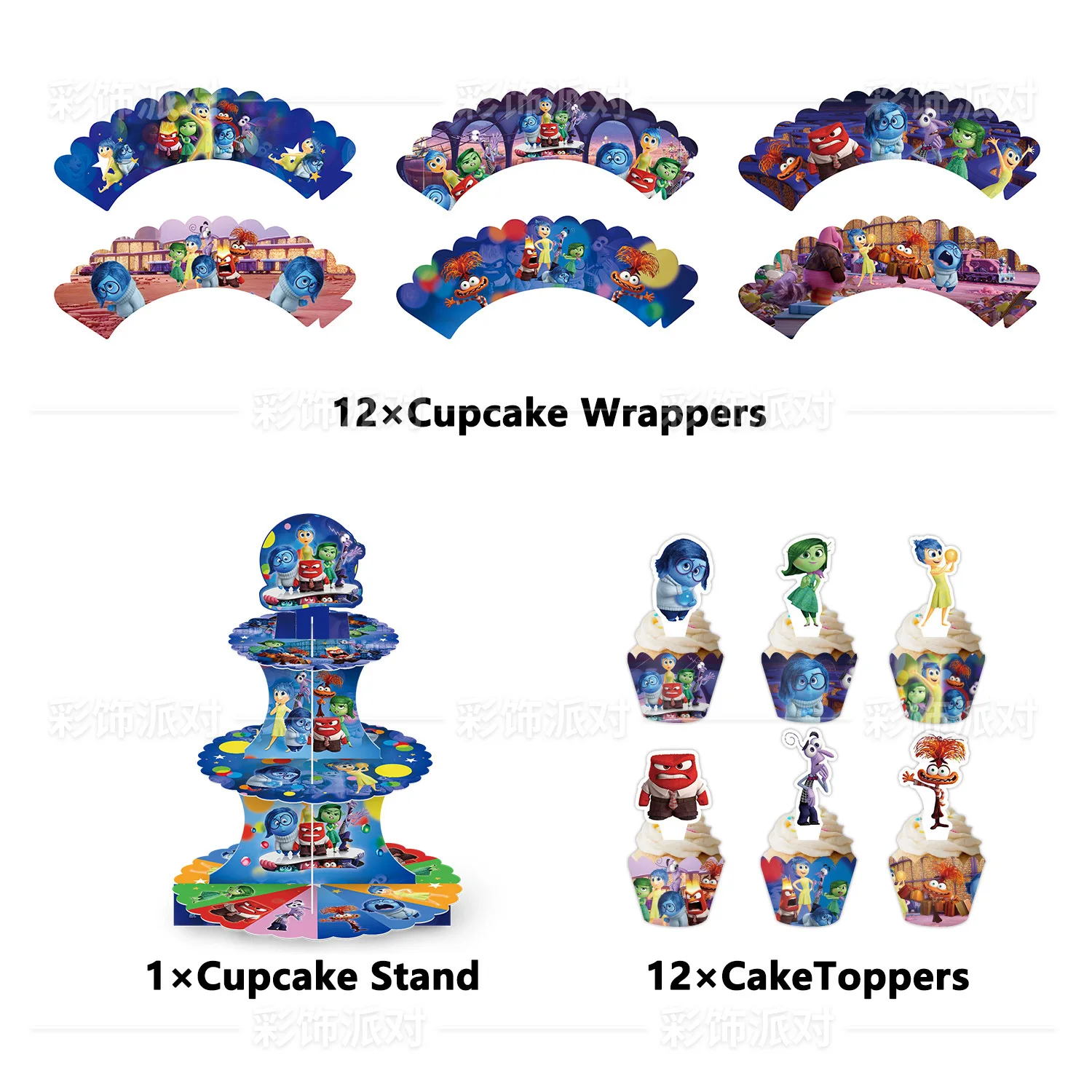 Inside Out 2 Cake Stands Disney Party Decoration Birthday Cake Decoration Kids Dessert Table Cupcake Rim Baby Shower Supplies