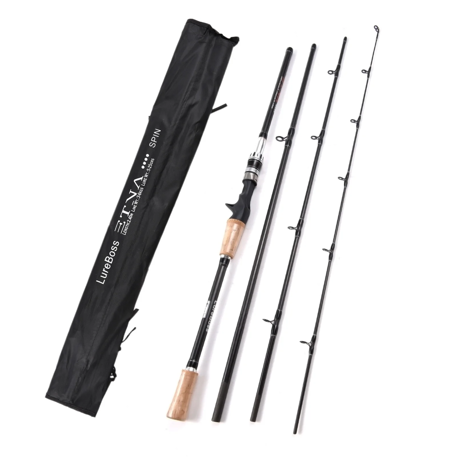 

Fishing Rod for Freshwater and Saltwater Fishing 2.1m 2.4m Spinning Casting Carbon Fishing Rod 4 Sections Rod