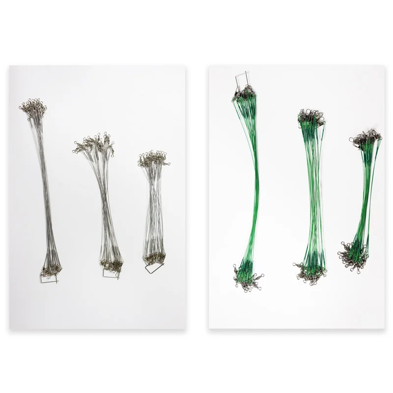 SKY-Linha de Pesca Frente Aço com giro, Acessório Anti-mordida, Equipamento de Pesca, 15 cm, 20 cm, 25cm, cada tamanho, 60pcs por lote