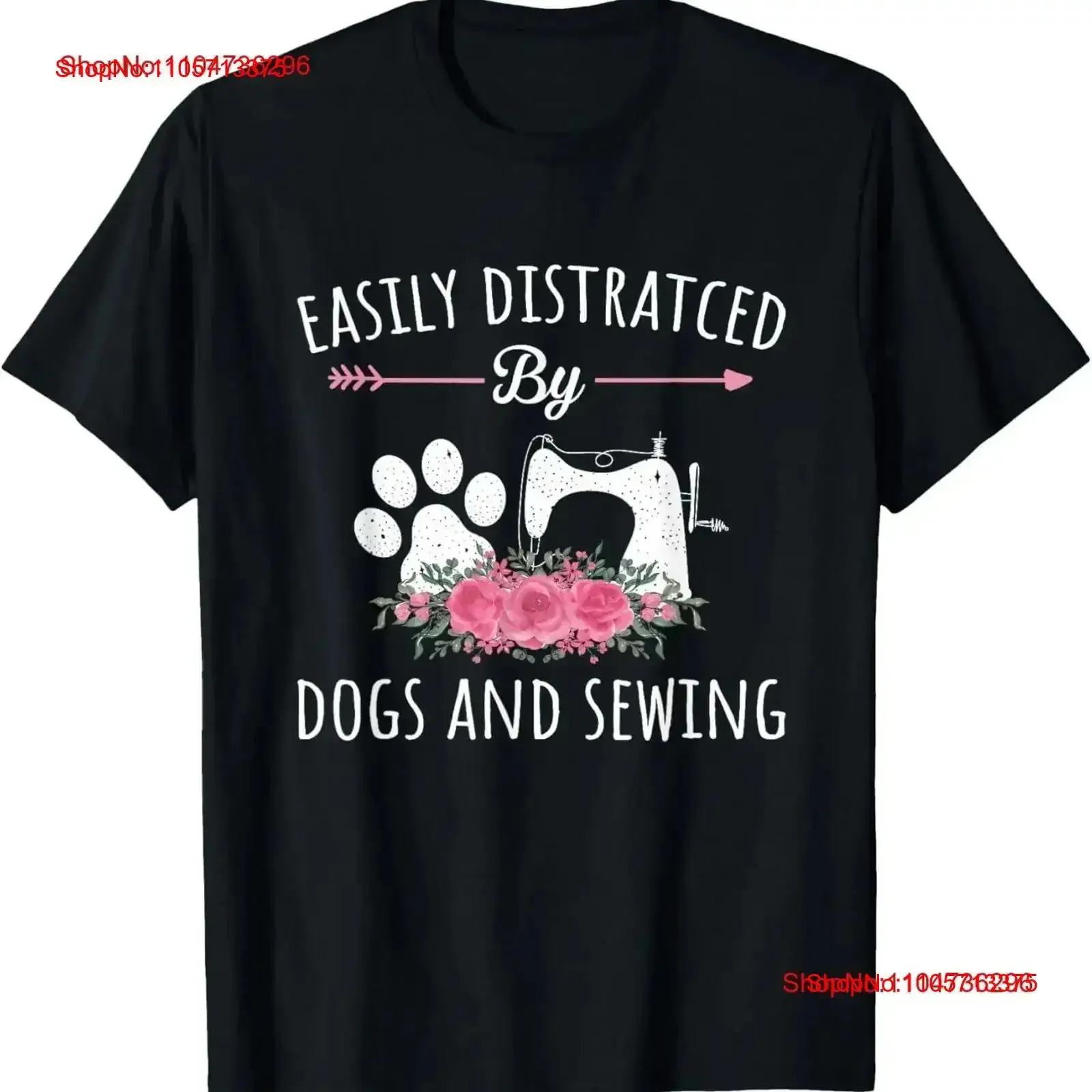 Easily Distracted By Dogs And Sewing Machines Quilting Women T Shirt vintage Washed Casual Top For Everyday Wear vintage