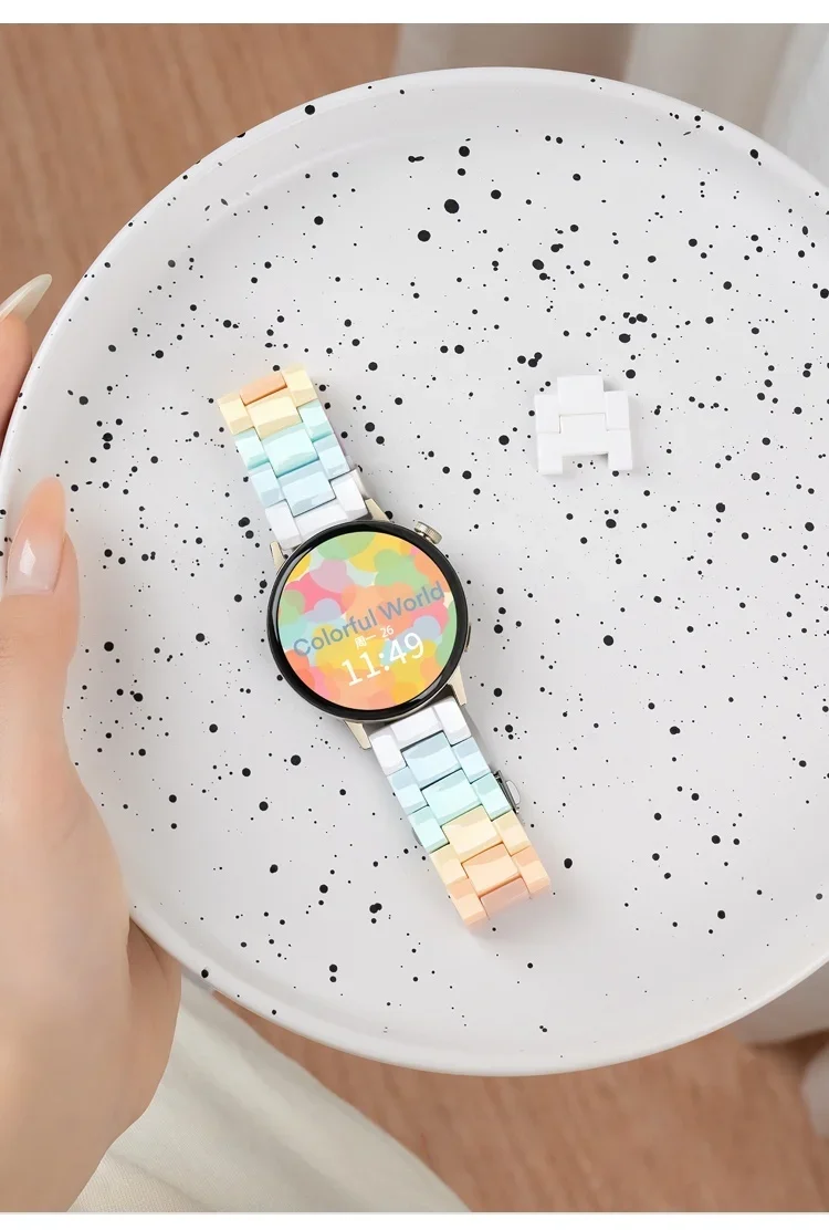 20-mm-Regenbogenarmband für Samsung Galaxy Watch 7/6/5/4/Active 2 (40 mm, 44 mm), Damenarmband für Amazfit GTS 2-2e-2mini-3. – Detail 28