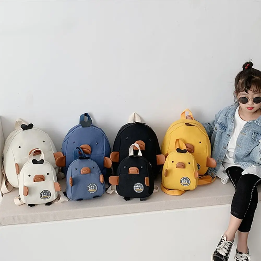 クリエイティブ漫画アヒル幼児バックパック軽量かわいい子供のスクールバッグナイロン大容量漫画ショルダーバッグ子供