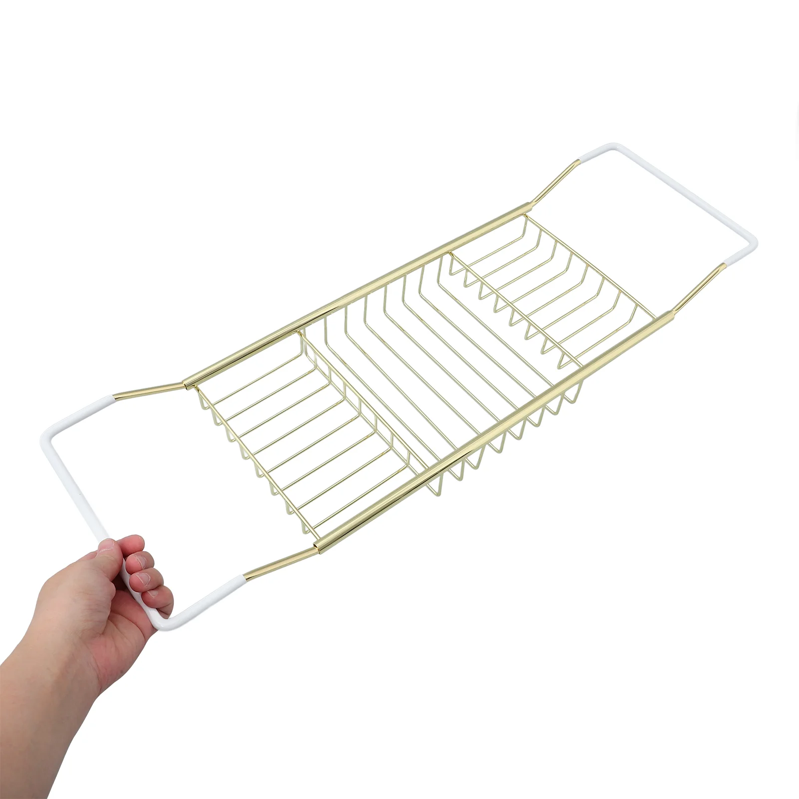 Telescopic Anti-slip Storage Rack Chrome Solver Splash Gold Bath Tray for Tub Shower Stainless Steel Bathtub Vintage