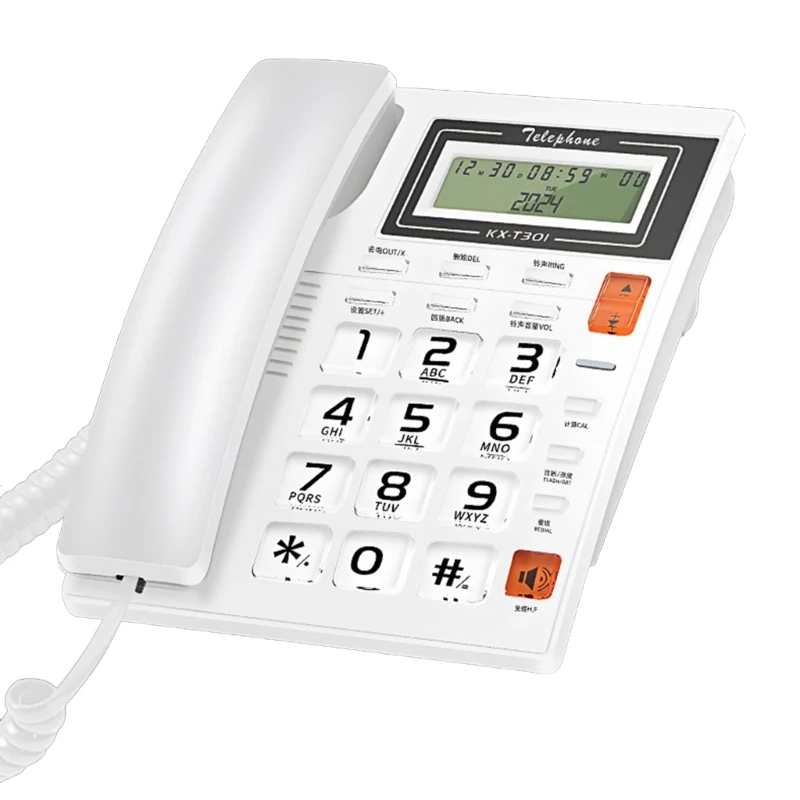 T8WC Corded Landline Phone Big Button Landline Phones with Caller Identification